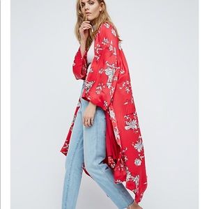 Free People Floral Handkerchief Kimono XS